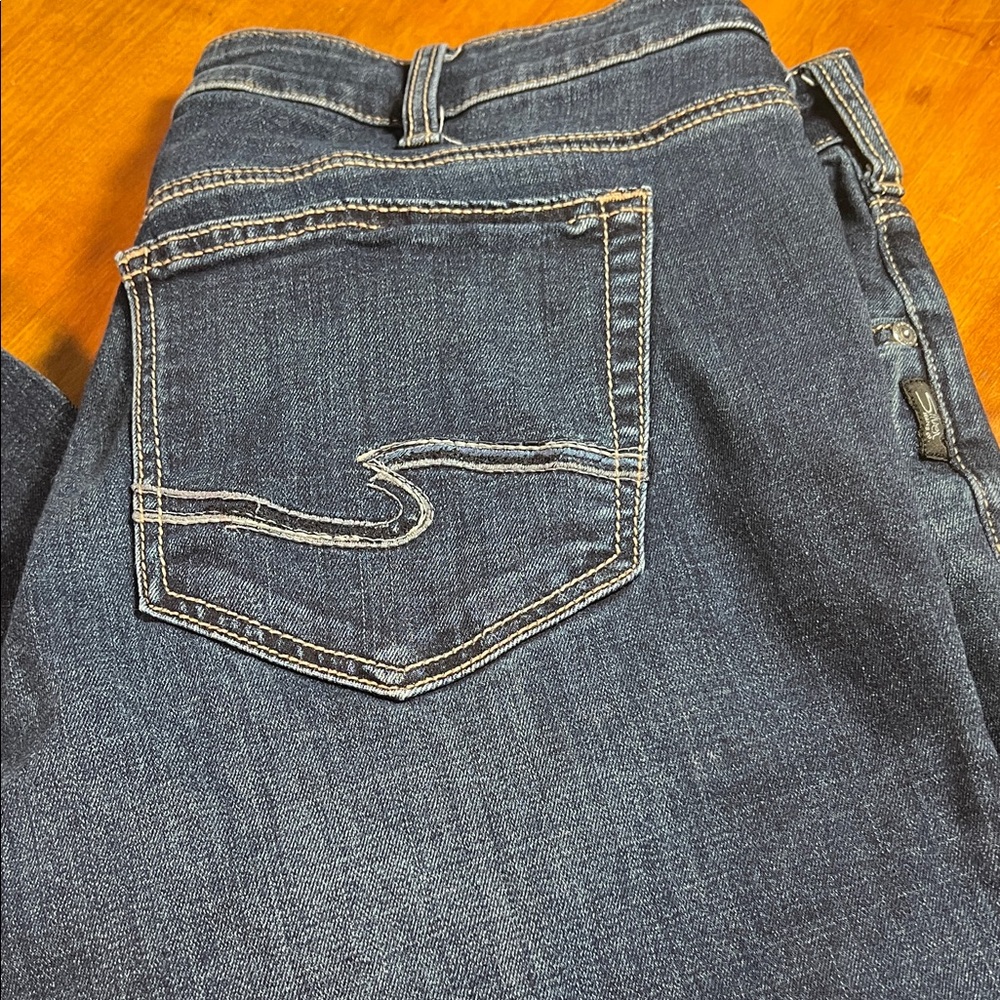 Silver Jeans Dark Blue Boyfriend Cut Denim W 34 L 29